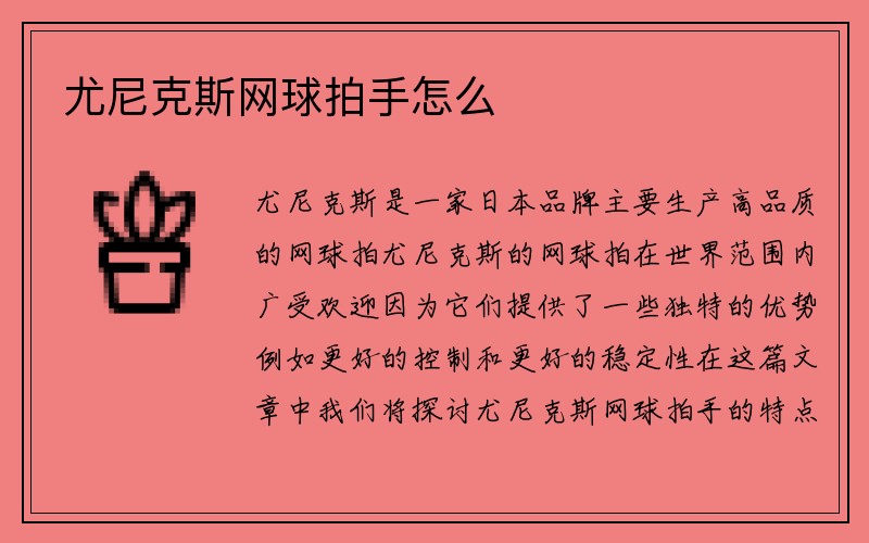 尤尼克斯网球拍手怎么