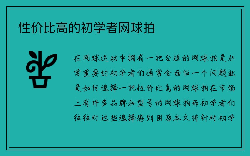 性价比高的初学者网球拍